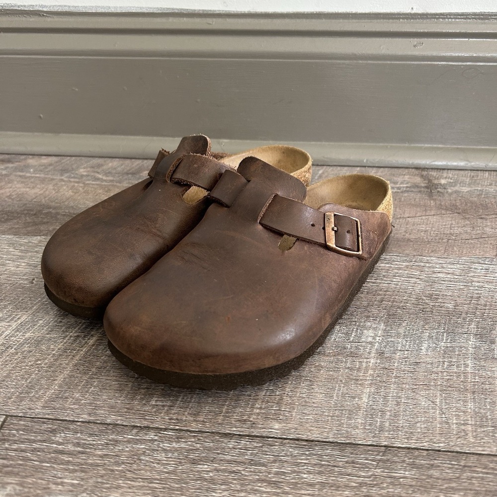 Birkenstock Boston Women's Size 7 US 38 EU Habana Oiled Leather Clogs Brown